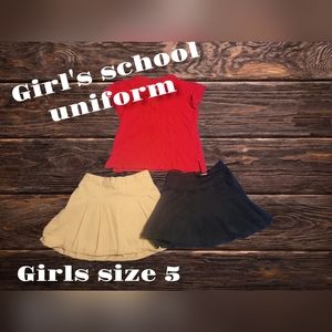 Girl's school uniform 1 shirt, 2 skirts